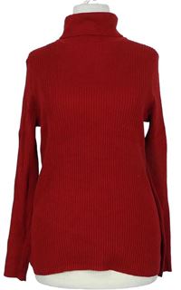 Dámsky červený rebrovaný sveter s rolákom John Lewis