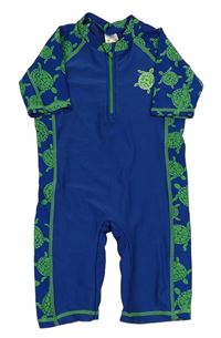 Modro-zelený UV overal so korytnačkami Pusblu