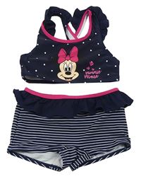2set- Tmavomodré 2-dílné plavky s Minnie Disney