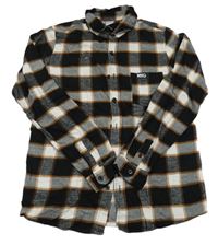 Černo-bílo-rezavá kostkovaná flanelová košile Chapter young