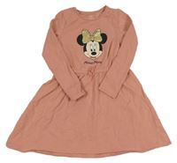 Růžové teplákové šaty s Minnie Disney
