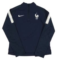 Tmavomodro-biela športová funkčná mikina s nášivkou Nike