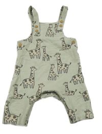 Světlekhaki laclové pletené tepláky se žirafami Next