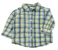 Modro-bielo-žltá kockovaná košeľa C&A