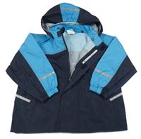 Tmavomodro-modrá šušťáková nepromokavá bunda s kapucí papagino