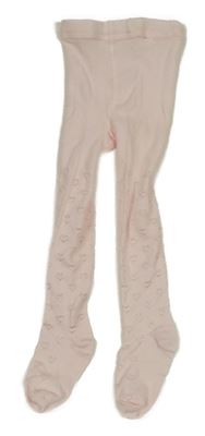 Svetloružové silonové pančuchy so srdiečkami