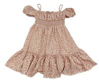 Světlerůžové květinové šaty 