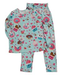 2set- světlemodré triko s obrázky+ legíny Shein