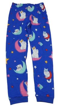 Modré pyžamové kalhoty s kočkami M&S