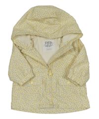 Bílá květinová šusťáková jarní bunda s kapucí F&F