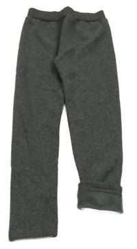 Šedé zateplené teplákové legíny