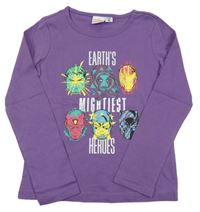 Fialové triko s Avengers 