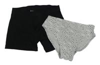 2 set - čierne boxerky + svetlosivé slipy s fotbalovými balony