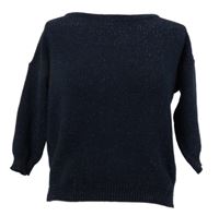 Dámsky tmavomodro-strieborný trblietavý sveter Orsay