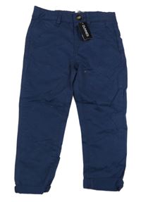 Nové - Tmavomodré plátenné chino nohavice Dunnes Stores