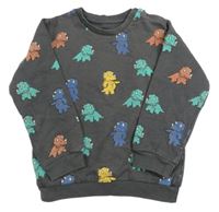 Tmavošedá mikina s dinosaury M&S