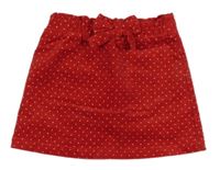 Červená puntíkatá manšestrová sukně Dunnes stores