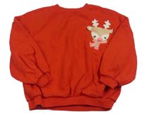 Červená mikina so sobom Next