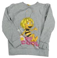Sivá melírovaná mikina so Včelkou Májou
