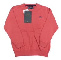 Nové - jahodový sveter s výšivkou mayoral