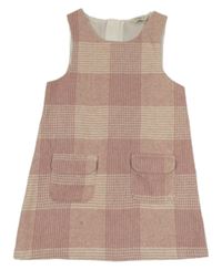 Staroružové kockované vlnené šaty s vreckami F&F