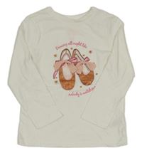 Bílé triko s balerínami F&F