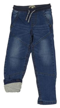 Tmavomodré podšité rifle s úpletový pasom Pocopiano