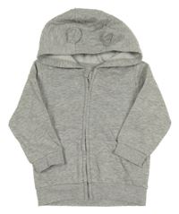 Šedá propínací mikina s kapucí George