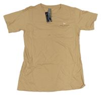 Nové - Béžové tričko s nápisem 