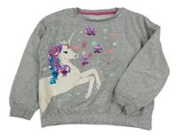 Sivá mikina s jednorožcom a hviezdami C&A