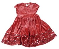 Červené zamatové šaty s flitrami name it.