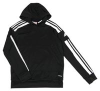 Černo-bílá sportovní mikina s kapucí Adidas