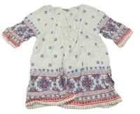 Bielo-modro-červený vzorovaný ľahký cardigan Tu
