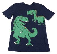 Tmavomodré tričko s dinosaury H&M
