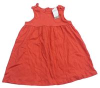 Červené plátenné šaty s vreckom M&Co.