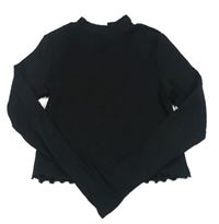 Černé žebrované crop triko M&S