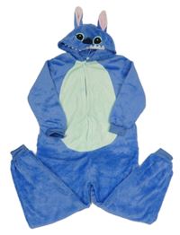 Modrá chlupatá kombinéza s kapucí - Stitch