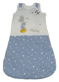 Nové - Modro-bílý bavlněný zateplený spací pytel s Mickeym Disney