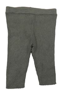 Šedé žebrované pletené kalhoty F&F