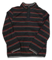 Tmavosivá fleecová mikina s prúžkami M&S