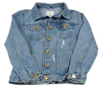 Modrá rifľová bunda s vyšúchaním River Island