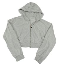 Sivá prepínaci crop mikina s kapucňou H&M