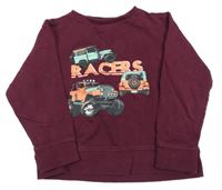 Vínová mikina s autami Tom Tailor