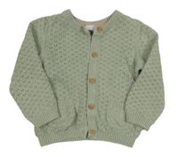 Světlezelenošedý prepínaci sveter s dirkovaným vzorom John Lewis