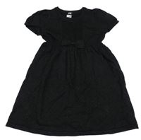 Čierne trblietavé pletené šaty s mašlou H&M