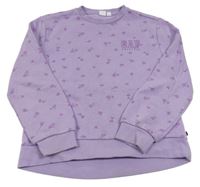 Lila mikina s kytičkami a logem GAP