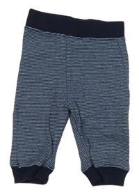 Tmavomodré prúžkované cuff tepláky Ergee