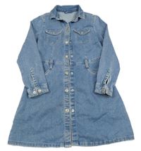 Světlemodré riflové košilové šaty 