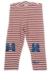 Červeno-biele pruhované legíny s mašličkami C&A