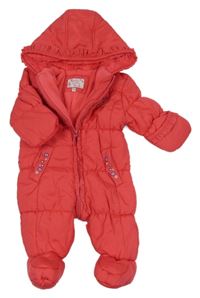 Růžová šusťáková prošívaná zimní kombinéza s kapucí Rocha John Rocha